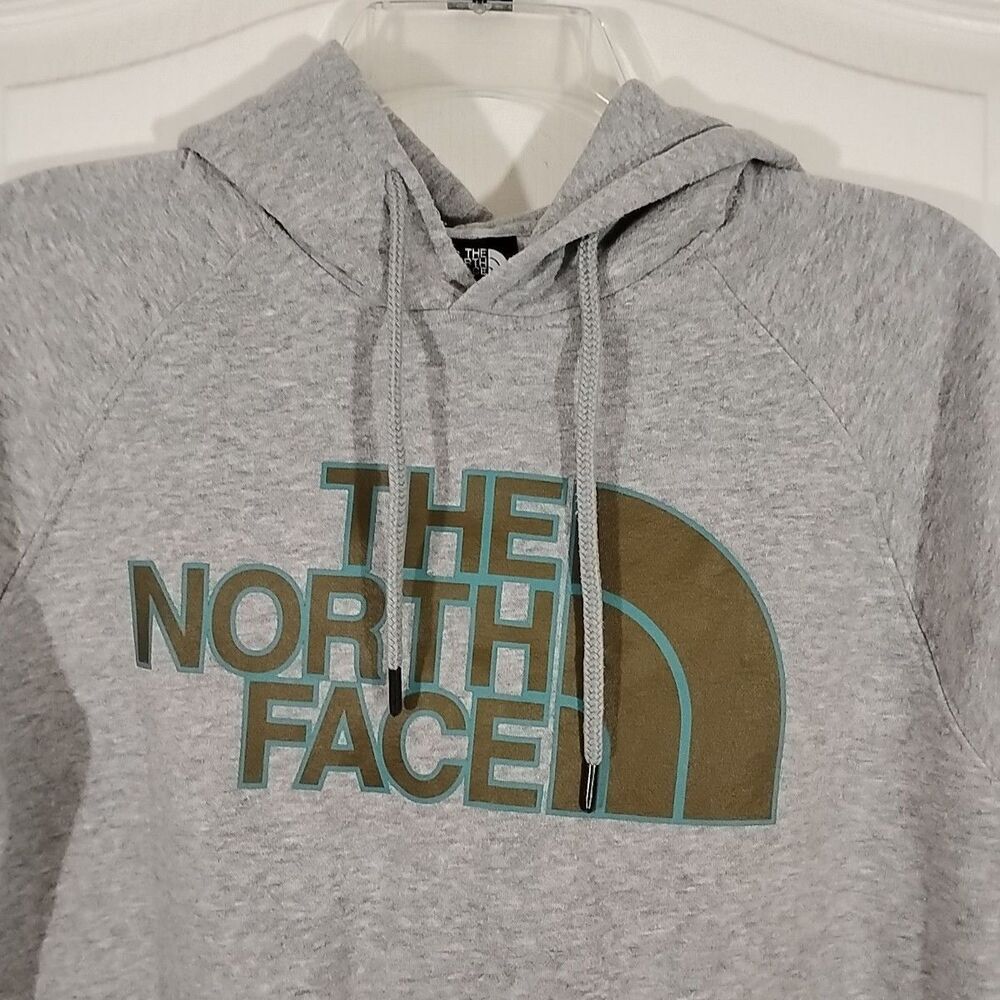 The North Face Womens Gray Hoodie Drawstring LOGO Pocket - Picture 3 of 7